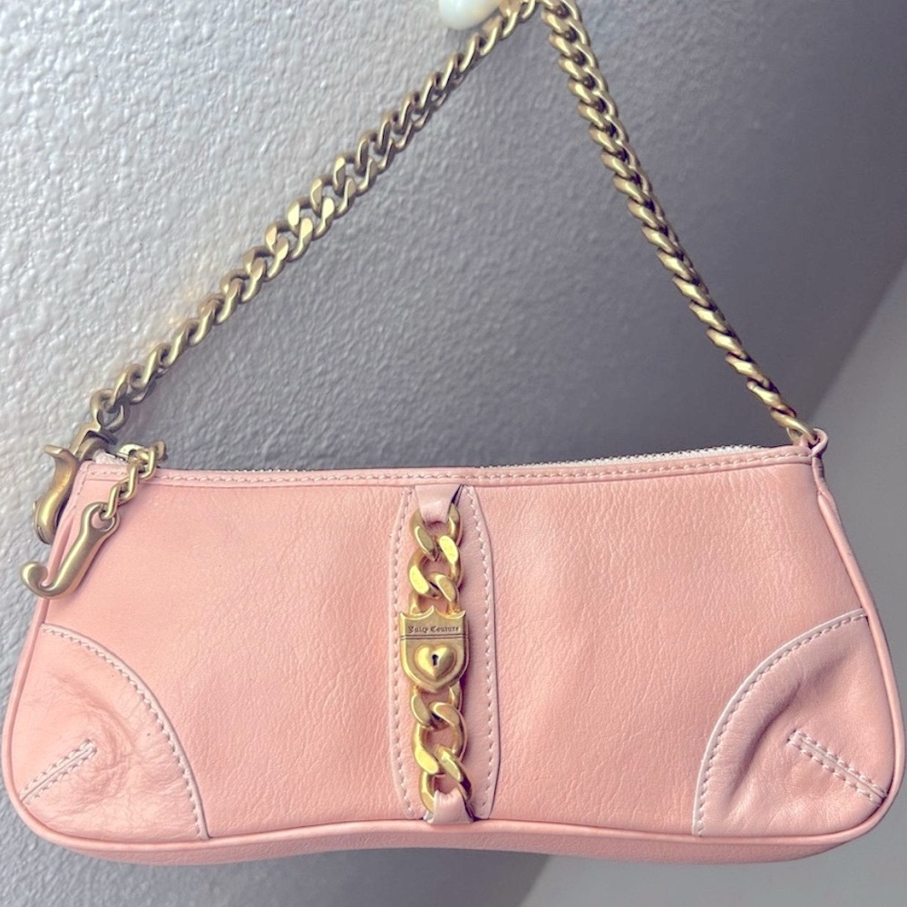 Juicy Couture ✨Pink Leather Baguette Shoulder Bag - Picture 7 of 11